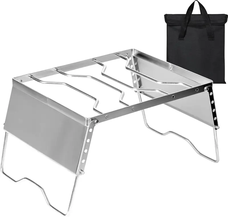 12-Inch Portable Open-Flame Campfire Grill Stand 1