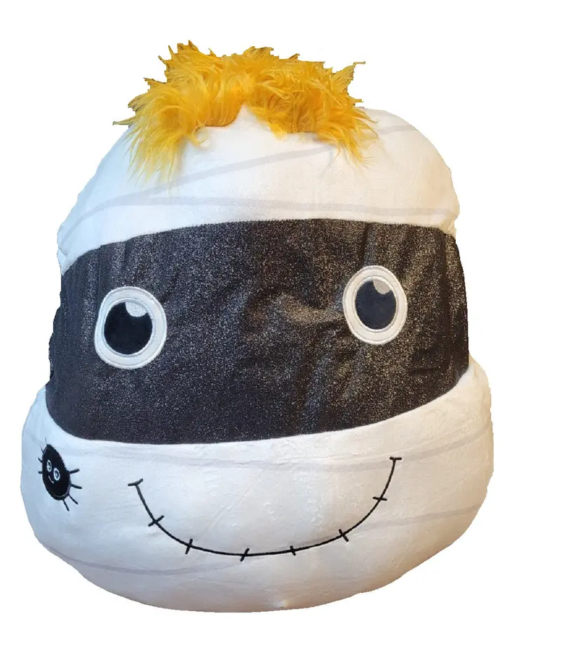 18-Inch Halloween Squishie Plush Mummy Toy – Blindfolded Design 1