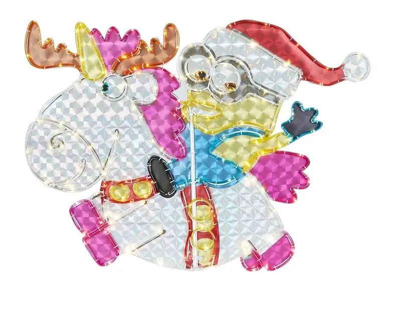 2.97-Foot Lighted Minion Riding Unicorn Yard Decor 1
