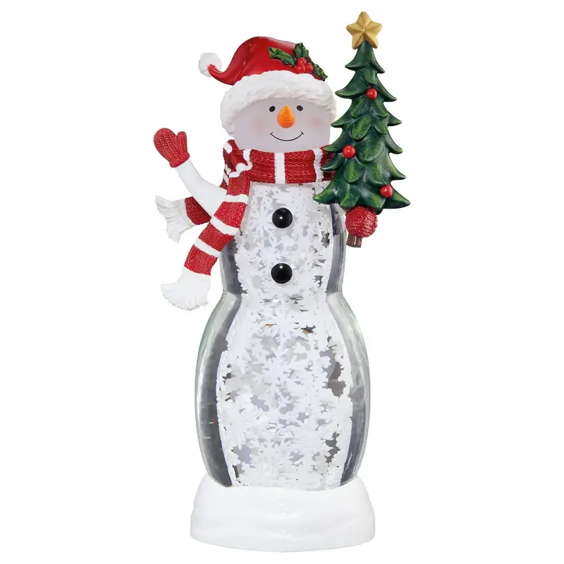 20-Inch Snowman Water Globe Lantern – Tabletop Holiday Decor With Led Illumination 1