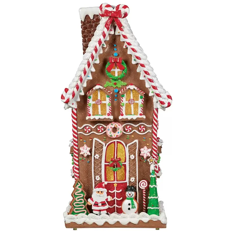 25-Inch Gingerbread House Holiday Decoration With Twinkling Lights And Melodic Music 1