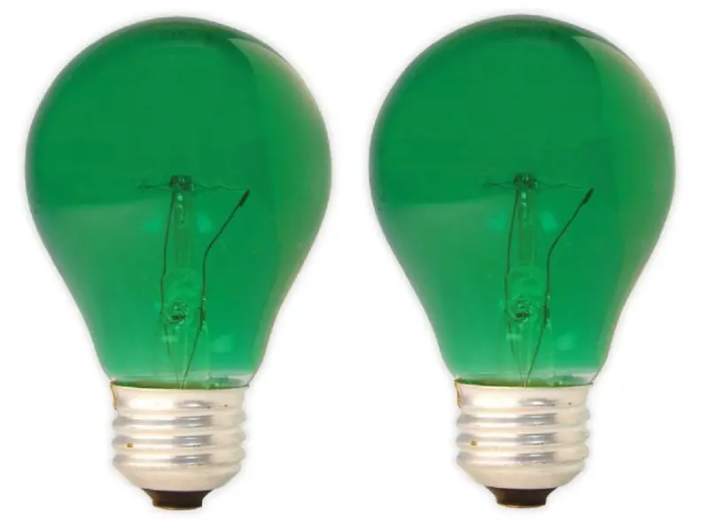 25-Watt Green A19 Party Light Bulb – Energy-Efficient Festive Lighting (2-Pack) 1