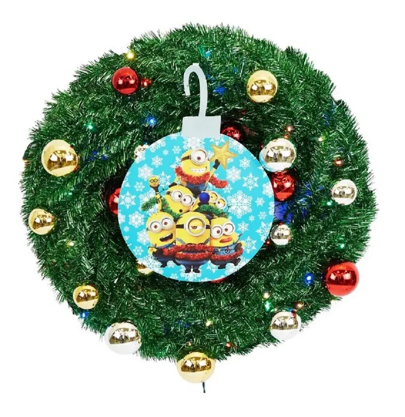 28.35-Inch Multicolor Minions-Themed Artificial Christmas Wreath 1