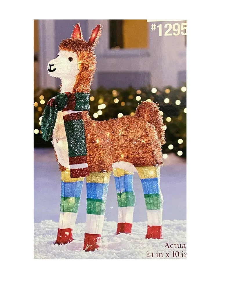 36-Inch Lighted Llama Sculpture With Clear Incandescent Bulbs 1