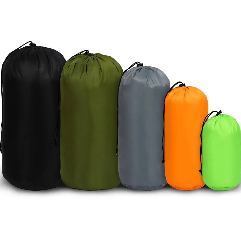5-Piece Ultralight Nylon Ditty Bag Set – Mesh Drawstring Stuff Sacks For Backpacking, Camping & Home Organization 1
