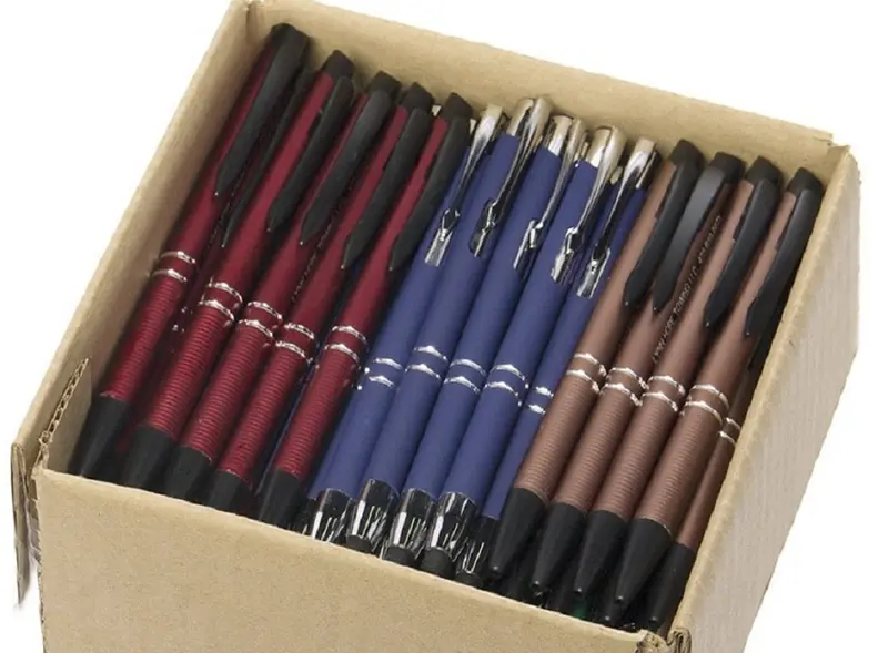 5-Pound Bulk Lot Of Retractable Metal Ballpoint Pens – Assorted Misprint Ink Colors 1