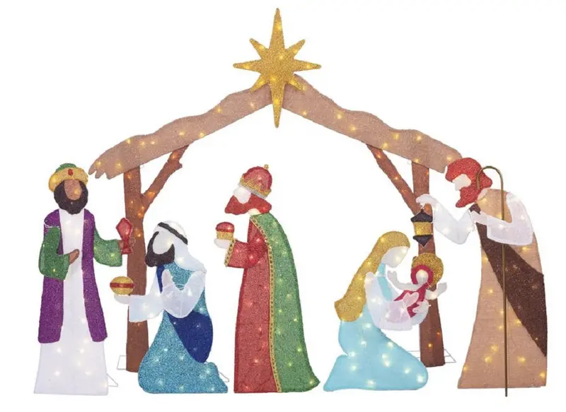 6-Foot Toasty Tinsel Led Nativity Scene By Home Accents Holiday 1