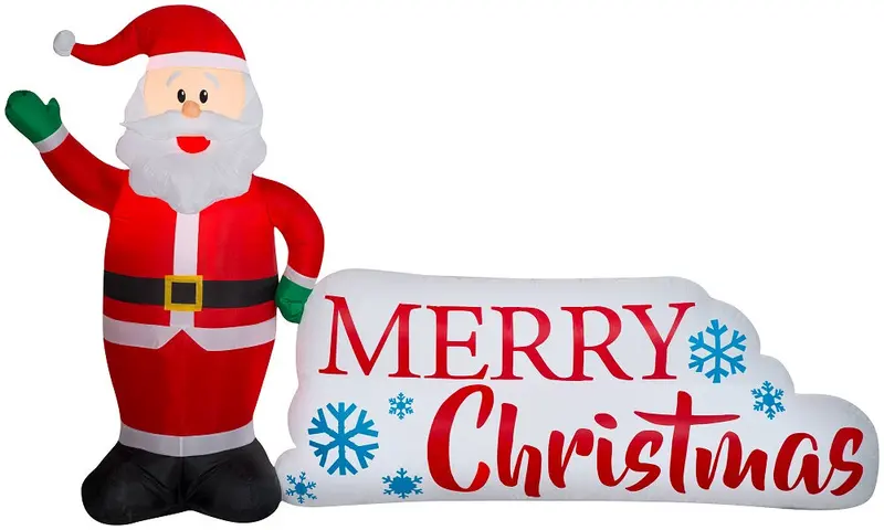8.5-Foot Merry Christmas Santa Inflatable With Sign 1