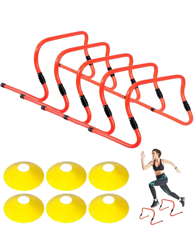 Adjustable 4-Height Agility Hurdle Set – Portable Speed Training Equipment With Carry Bag For Athletes, Youth, Soccer & Basketball 1