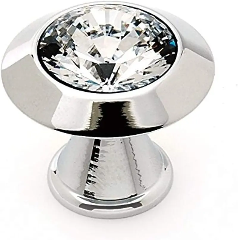 Alno C214-Pc Traditional Crystal Cabinet Knobs – 1.25", Polished Chrome 1