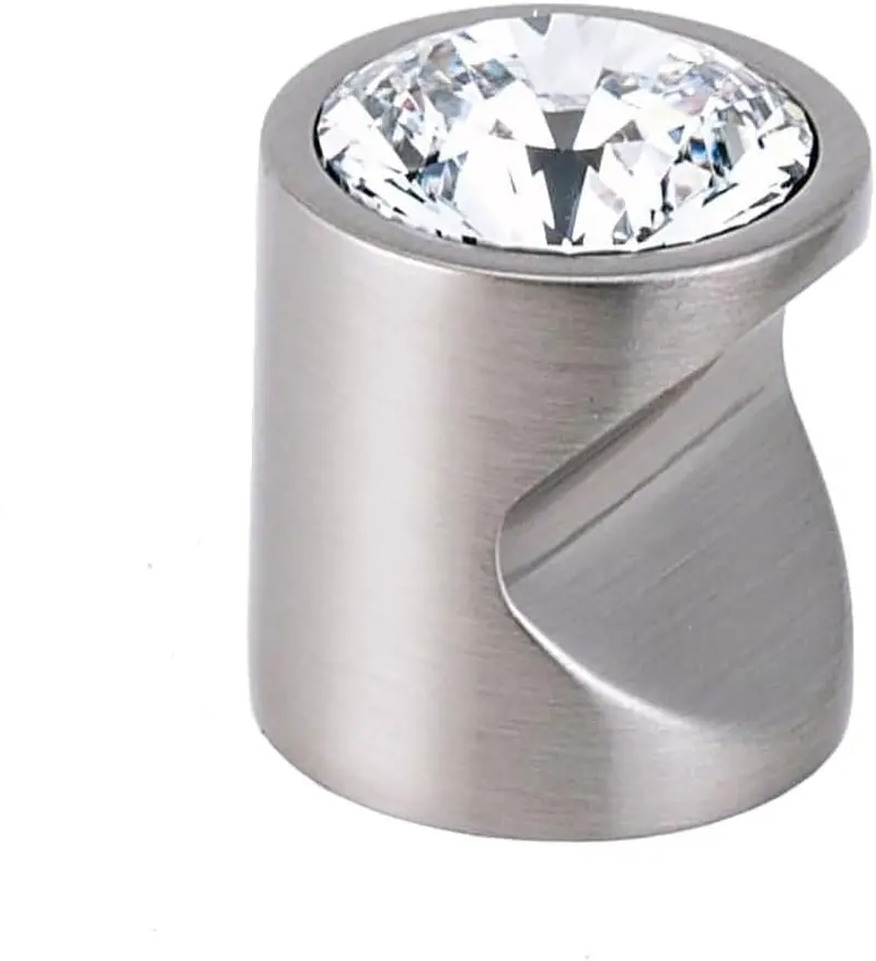 Alno Contemporary Crystal Knobs – 1 Inch, Satin Nickel (C824-1-Sn) 1