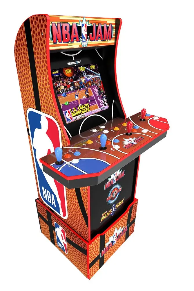 Arcade1Up Nba Jam Deluxe Arcade Cabinet With Riser And Bonus Stool 1