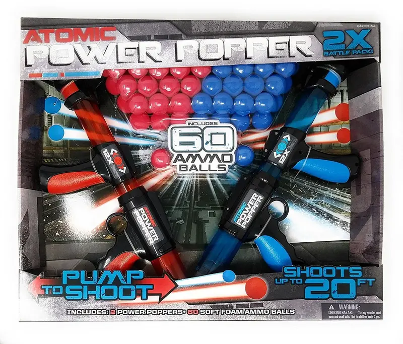 Atomic Power Popper Dual Battle Blaster Set – Includes 60 Ammo Balls 1