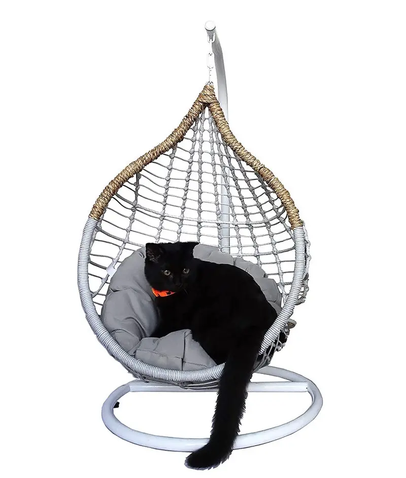 B.U.Style Gray Teardrop Hanging Cat Hammock Nest For Small Pets 1