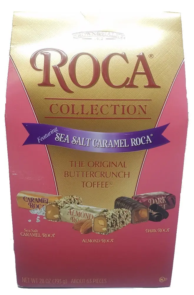 Brown & Haley Roca Buttercrunch Toffee Assortment – 63-Piece Caramel, Almond & Dark Chocolate Box 1
