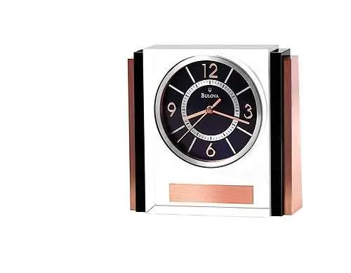 Bulova Affinity Black Crystal Tabletop Clock 1
