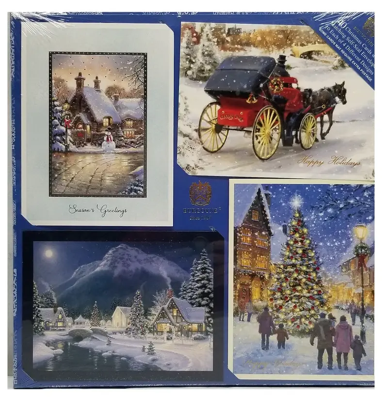 Burgoyne Wintry Scene Christmas Cards – Set Of 40 With Self-Seal Envelopes 1