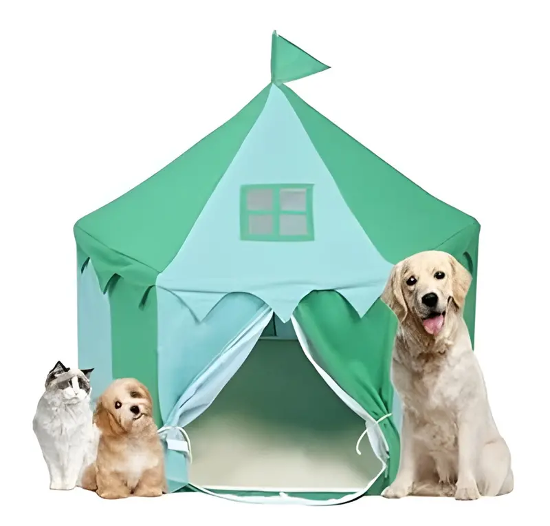 Cat Princess Portable Teepee Tent – Emerald Green, 30" X 33.5" Foldable Cat Hideaway 1