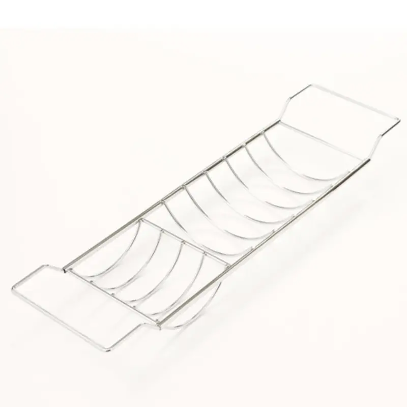 Chrome Tub Caddy – Expandable Organizer (27.5" W × 7.5" D) 1