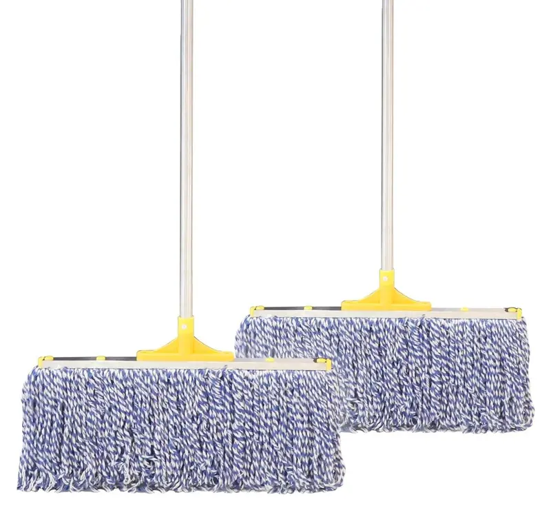 Commercial-Grade Wet Cotton Mop Set – 61-Inch Adjustable Handle, 2-Pack 1