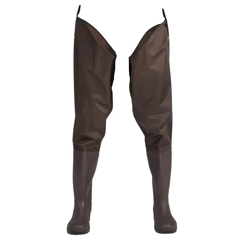 Compass 360 Windward Felt-Sole Pvc Hip Waders – Dark Brown, Size 8 1