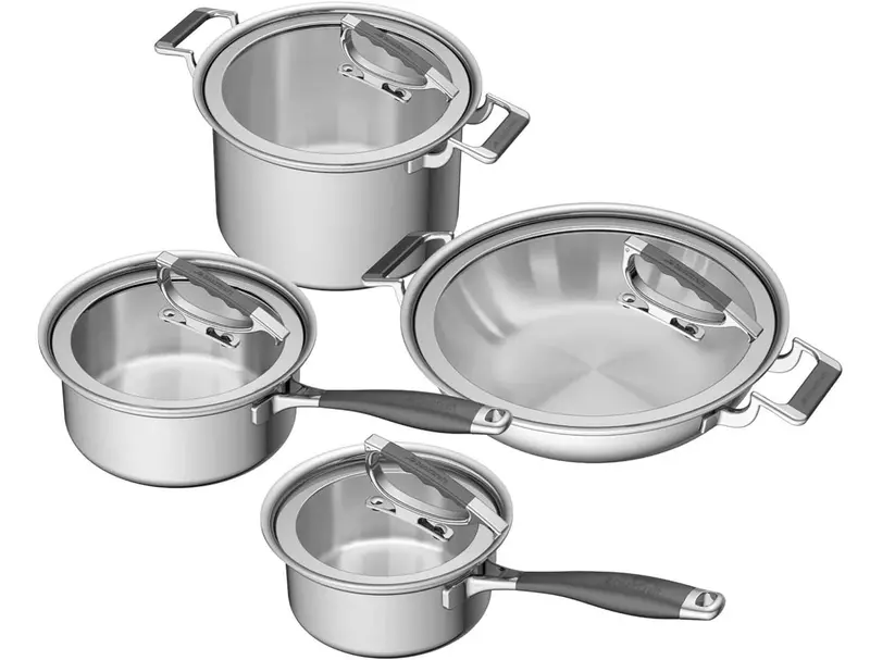 Cookcraft By Candace 8-Piece Tri-Ply Stainless Steel Premium Cookware Set 1