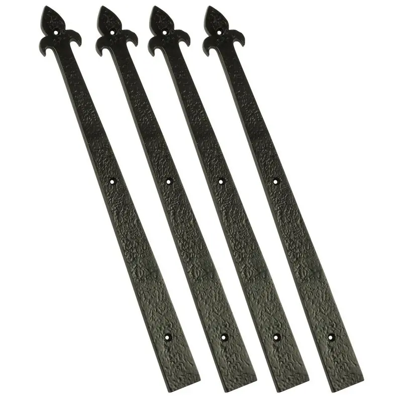 Crown Bolt Premium Decorative Garage Door Hinges – Black Finish, 4-Piece Pack 1