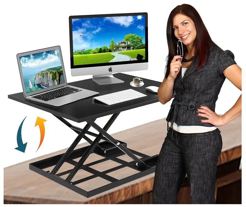Defy Defiance Pro Standing Desk Converter – Adjustable Height, Fits 32" Screens 1
