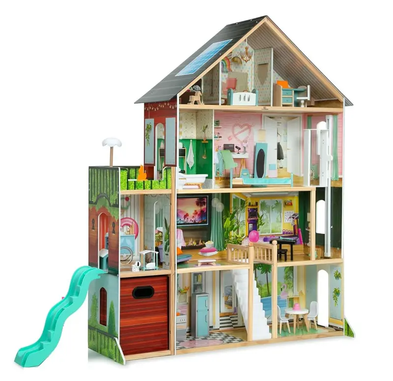 Delta Children Maui Island Dollhouse – 4-Level Playset With 50 Accessories 1