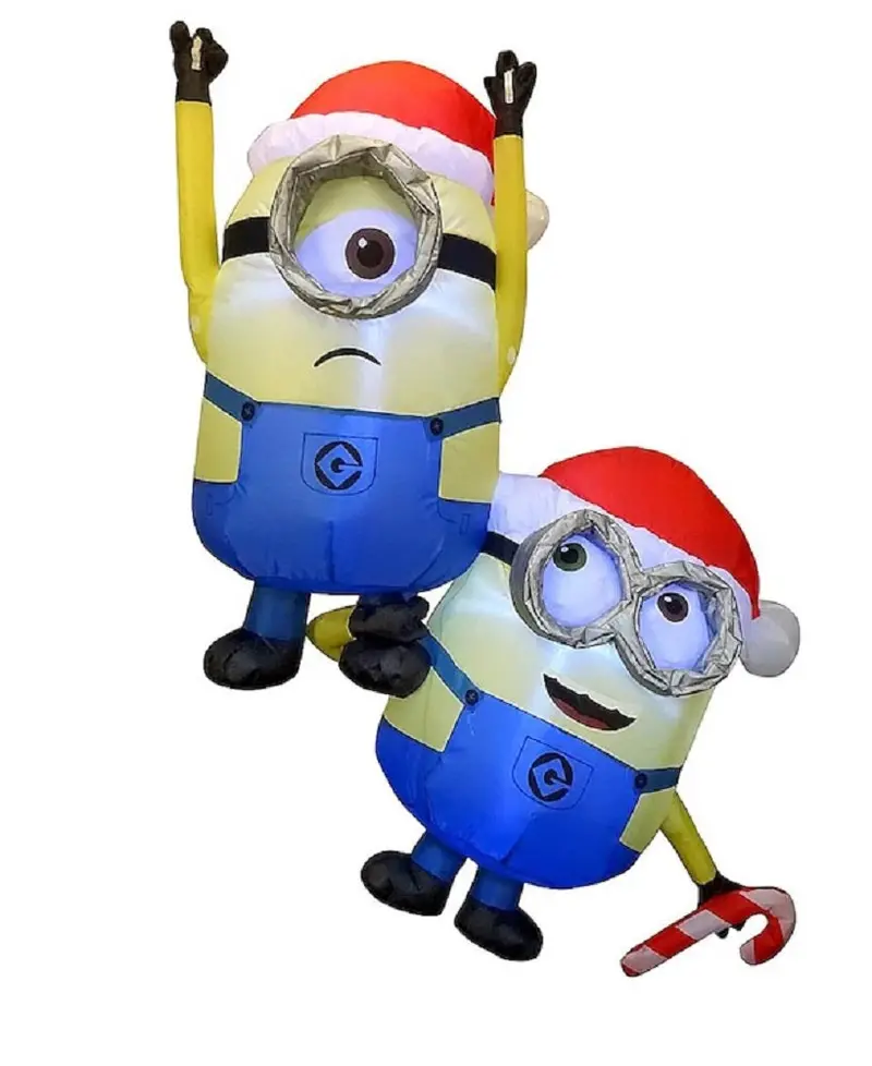 Despicable Me Animated Minion Inflatable – 5-Foot Lighted Stuart & Bob Display 1
