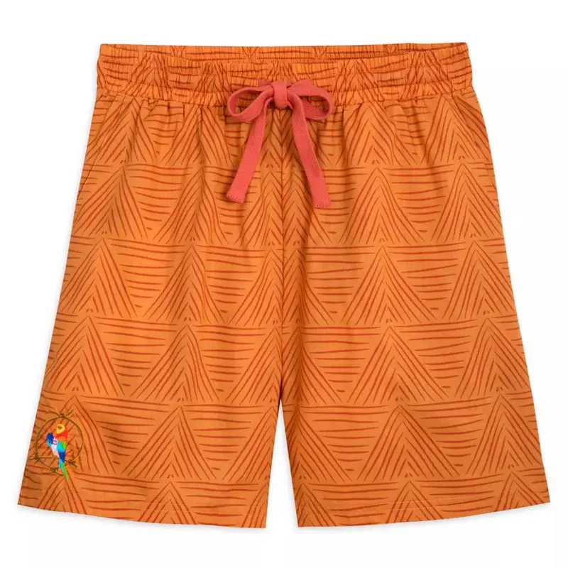 Disney Parks Enchanted Tiki Room Men'S Shorts – Orange Cotton Blend, Size Medium 1
