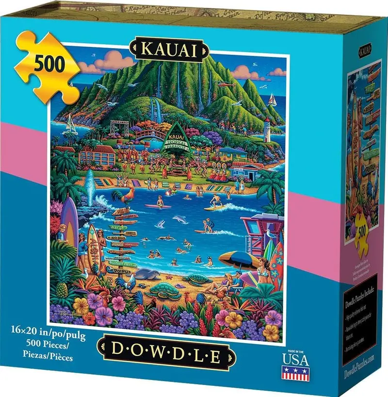 Dowdle Folk Art Jigsaw Puzzle: Kauai – 500-Piece Hawaiian Island Landscape 1