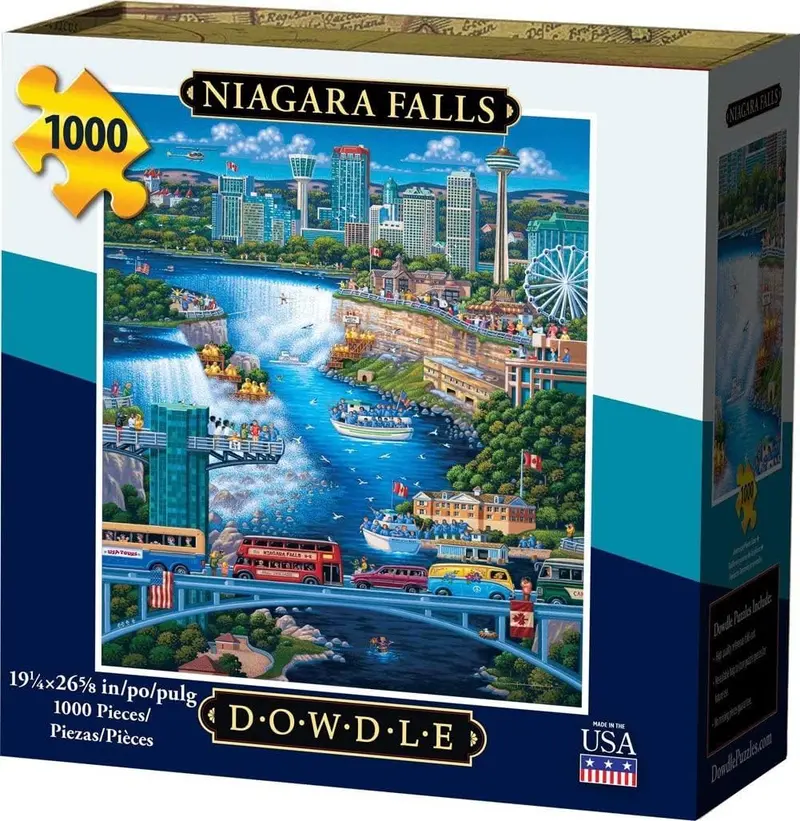 Dowdle Folk Art Jigsaw Puzzle: Niagara Falls – 1000-Piece Scenic Landmark Design 1