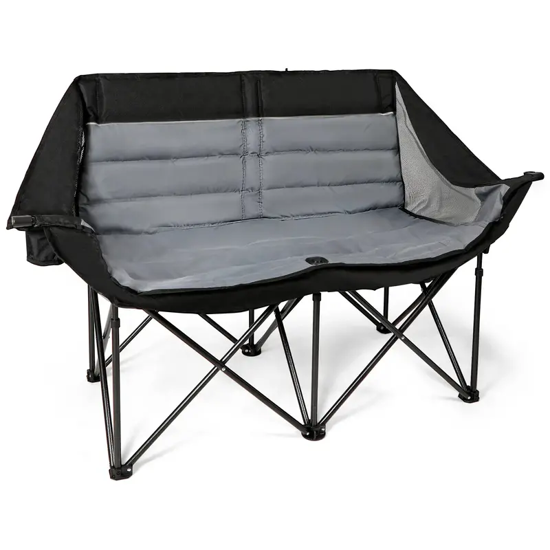 Dual-Seat Folding Camping Chair – Oversized Portable Loveseat For Two Adults 1