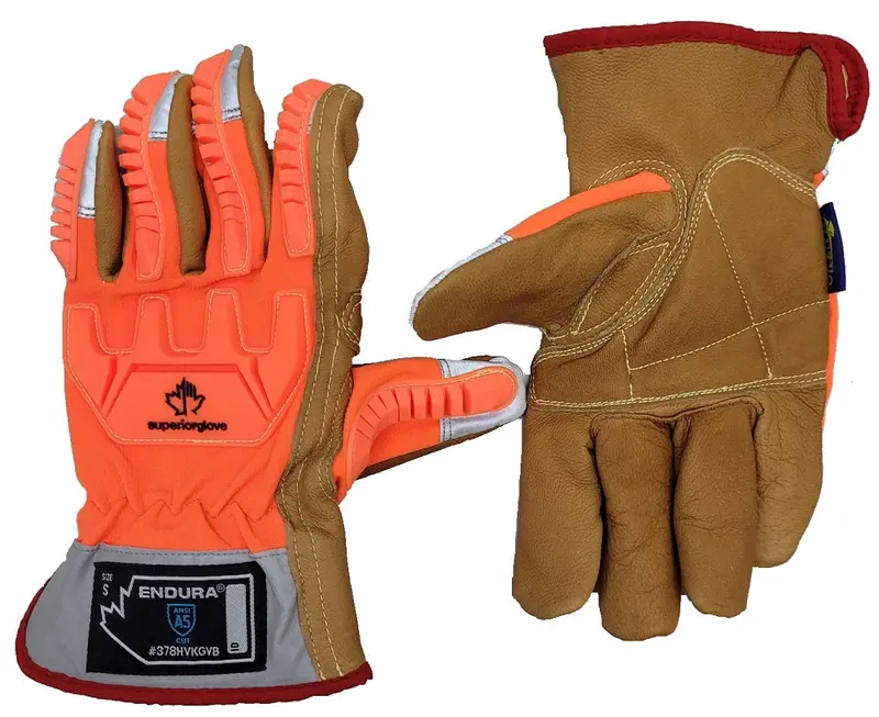 Endura Oilbloc Goatskin Driver Gloves – Kevlar-Lined, Anti-Impact, Orange, Large 1