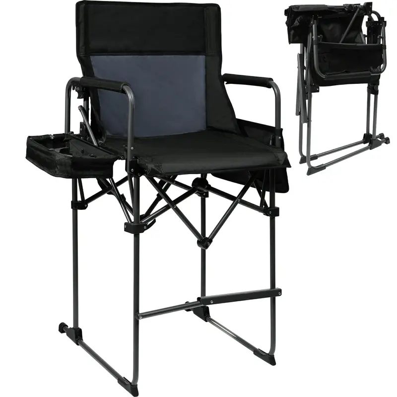 Extra-Tall Folding Camping Chair With Integrated Side Table 1