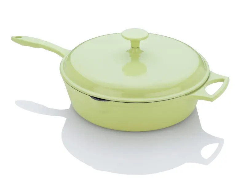 Fagor Michelle B. 4-Quart Nonstick Chicken Fryer With Lid – Lemon Lime Finish 1