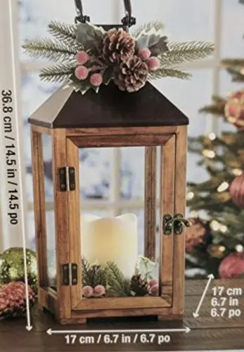 Festive Led Lantern With Flickering Candle Effect – Indoor/Outdoor Holiday Decor 1