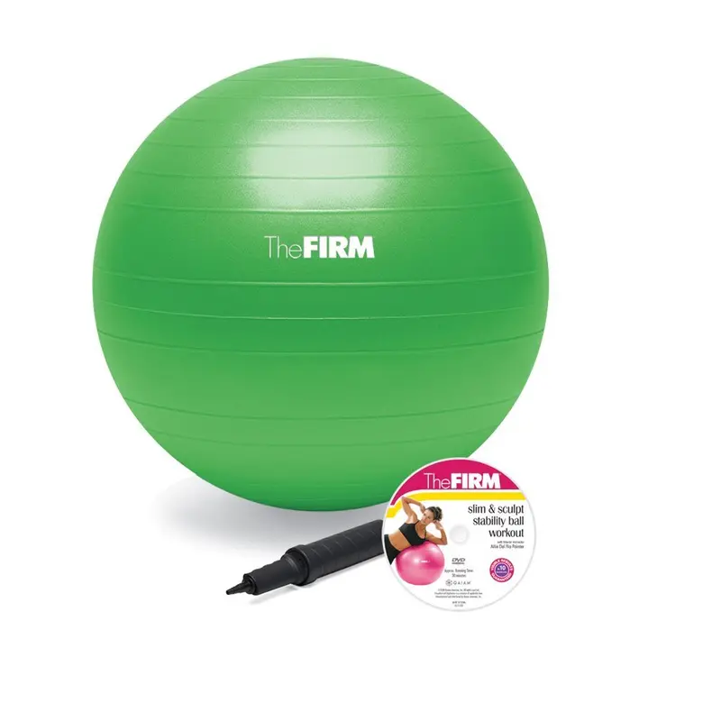 Firm Slim & Sculpt Core Exercise Ball – 65Mm Green Stability Ball With Instructional Dvd 1