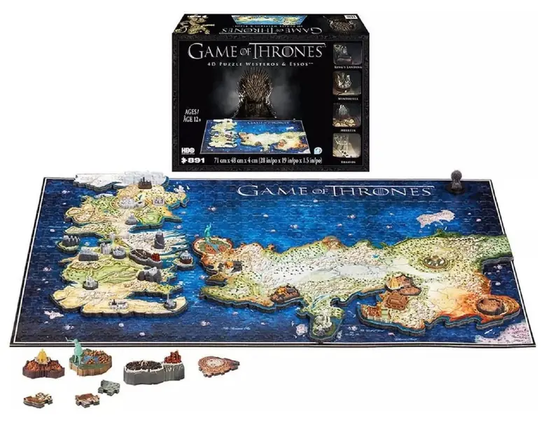 Game Of Thrones 4D Puzzle – Westeros & Essos Map, 891-Piece Assembly Kit 1