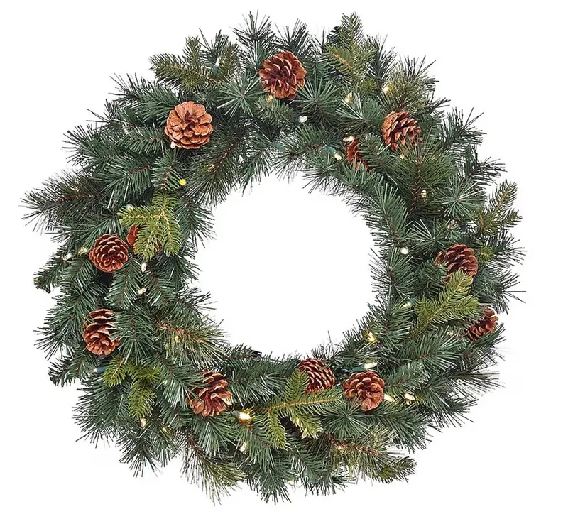 Ge Color Choice 26-Inch Dual-Color Lighted Artificial Christmas Wreath 1