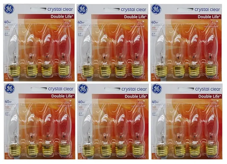 Ge Crystal Clear Ca Bulbs – 40W Decorative Double-Life, 4-Pack 1