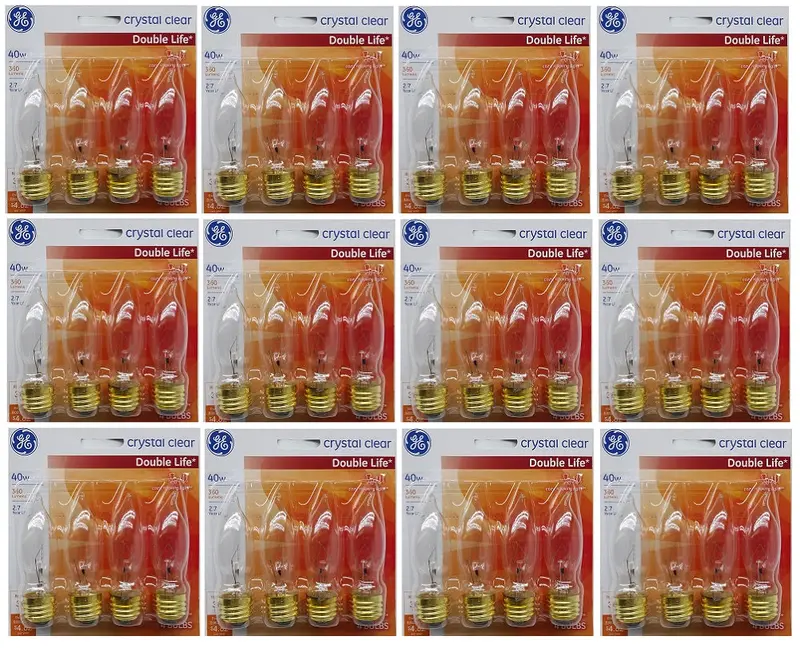 Ge Crystal Clear Decorative Light Bulbs – Ca Type, 40W Double-Life, 12-Pack 1