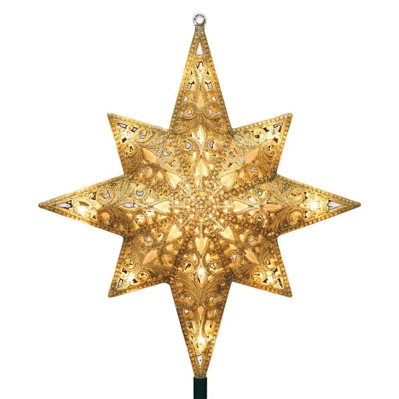 Ge Holiday Classics 11-Inch Gold Glittered Bethlehem Star Tree Topper – 16-Light Design 1