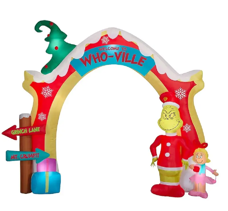 Gemmy 11-Foot Giant Grinch Archway Inflatable – "Welcome To Who-Ville" 1