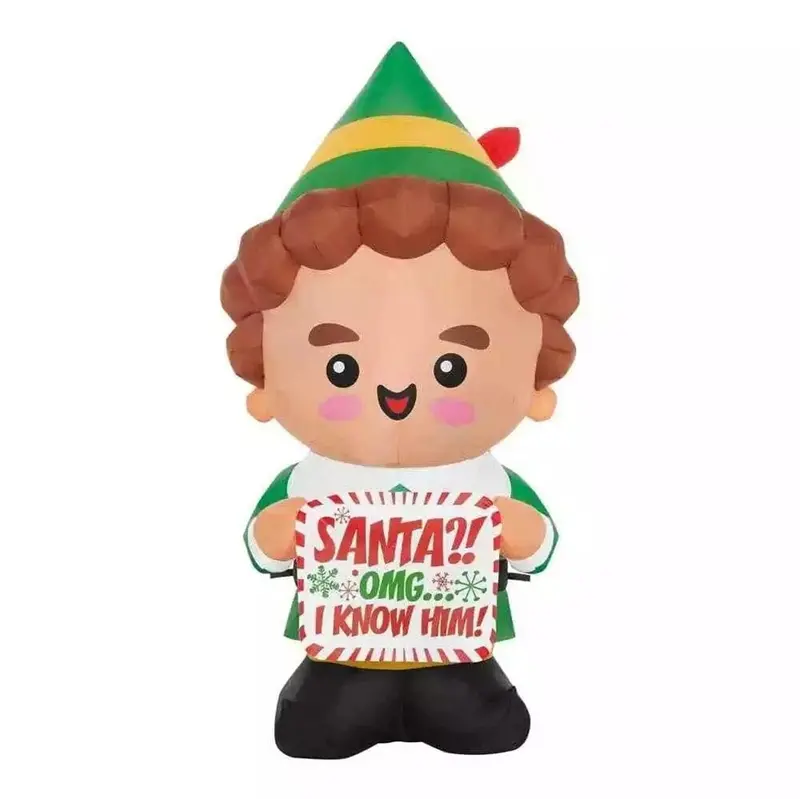 Gemmy 3.5-Foot Buddy The Elf Inflatable With Holiday Banner 1
