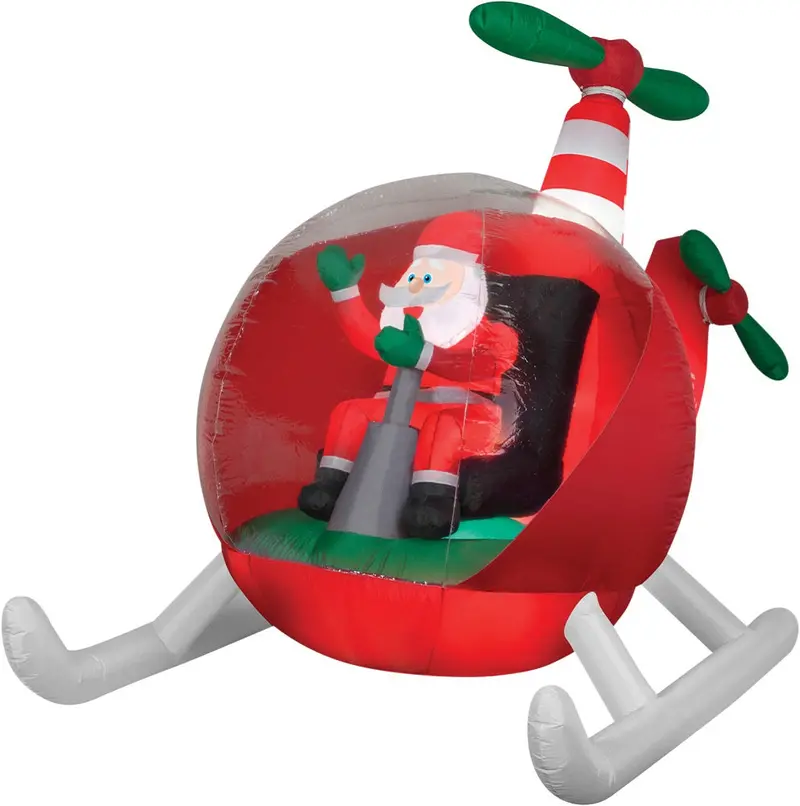 Gemmy Animated Airblown Helicopter Santa – Outdoor Holiday Prop 1