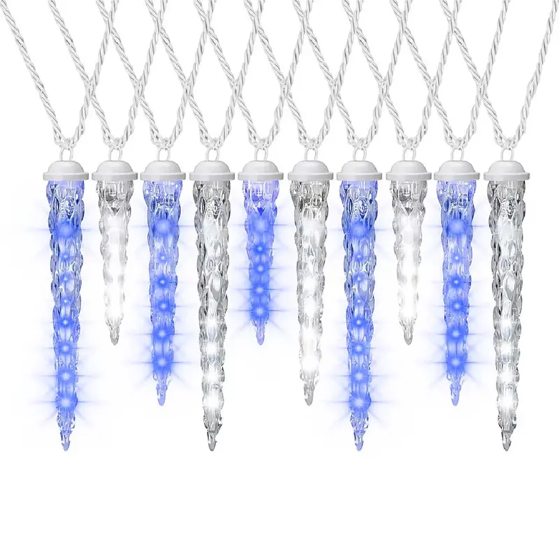 Gemmy Lightshow Shooting Star Icicle Lights – 10-Piece White And Blue String Set 1