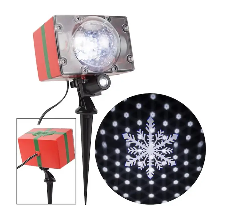 Gemmy Lightshow Snowflurry & Static Projector – Multi-Function White Light Show 1