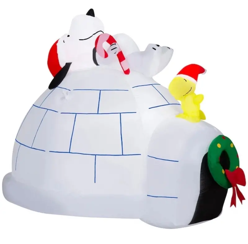 Gemmy Peanuts 4.5-Foot Holiday Inflatable — Snoopy & Woodstock Igloo Scene 1